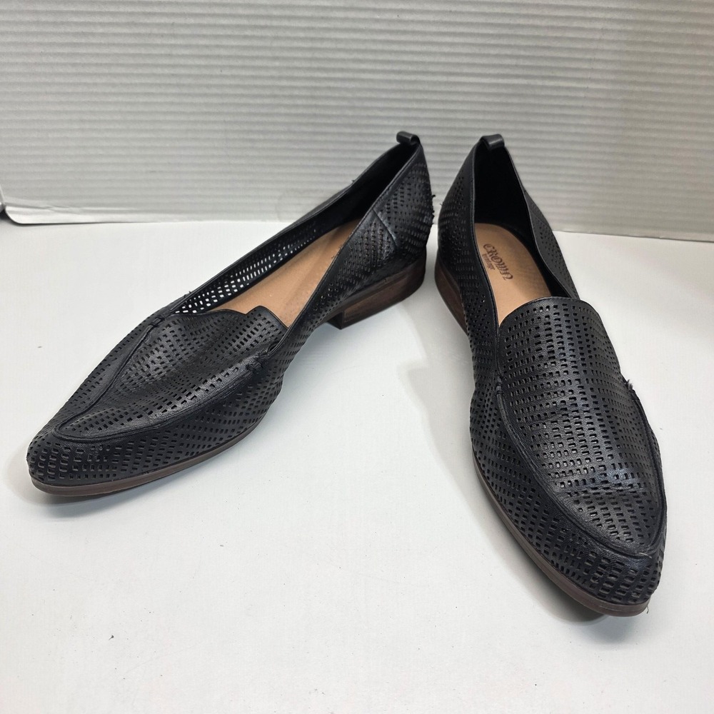 Crown Vintage‎ VENETA CV Shoes Womens Size 11 Black Leather Loafer Flats